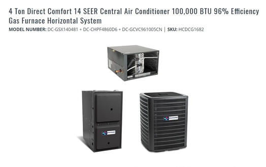 4 Ton Direct Comfort 14 SEER Central Air Conditioner